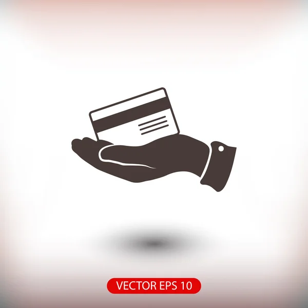 Cartão de crédito bancário com mão — Vetor de Stock