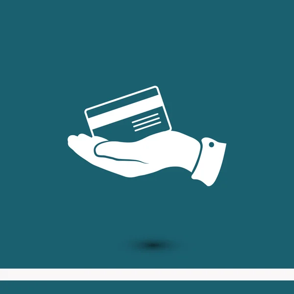 银行信用卡用一只手 — 图库矢量图片
