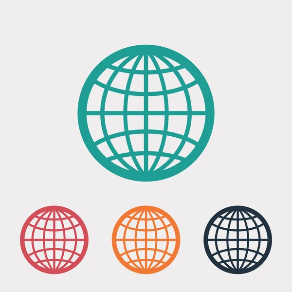 Globe lapos kivitel ikon — Stock Vector