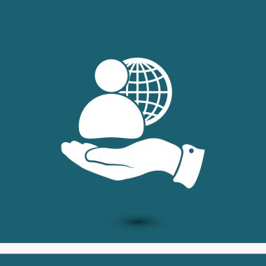 Global business, business man icon  clipart