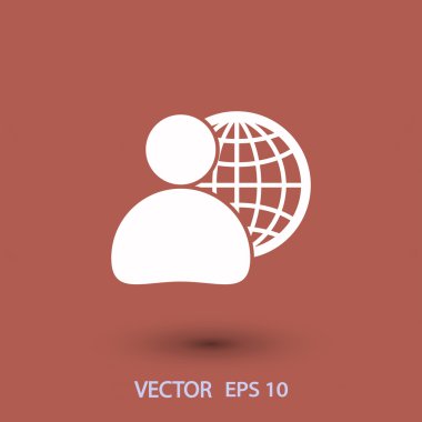 küresel iş, iş adamı simgesi