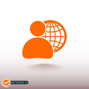 küresel iş, iş adamı simgesi