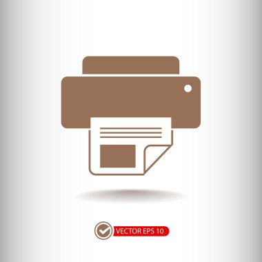 Yazıcı düz tasarım simgesi