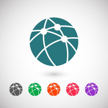 Küresel teknoloji ya da sosyal ağ simgesini