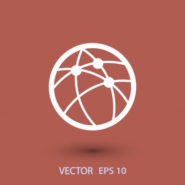 Küresel teknoloji ya da sosyal ağ simgesini