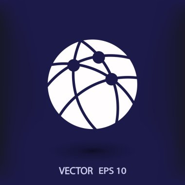 Küresel teknoloji ya da sosyal ağ simgesini