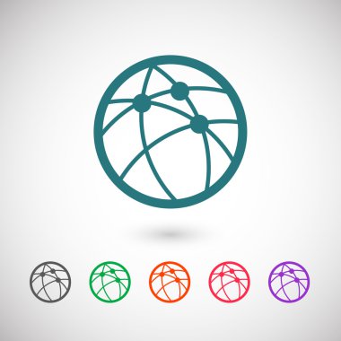 Küresel teknoloji ya da sosyal ağ simgesini