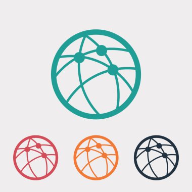 Küresel teknoloji ya da sosyal ağ simgesini