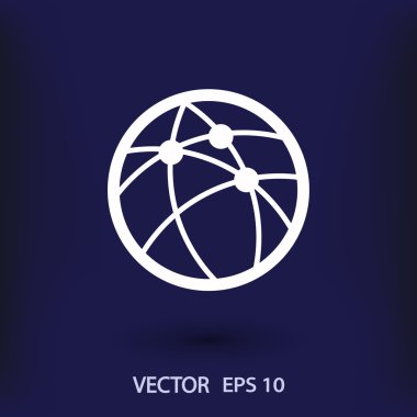 Küresel teknoloji ya da sosyal ağ simgesini