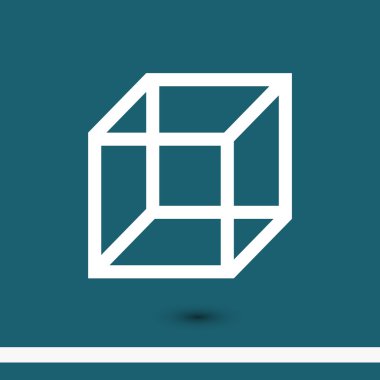 Küp düz tasarım simgesi