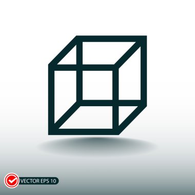 Küp düz tasarım simgesi
