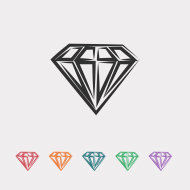 Elmas düz tasarım simgesi 