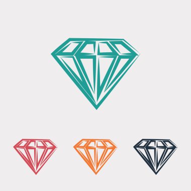 Elmas düz tasarım simgesi 