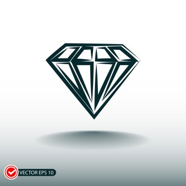 Elmas düz tasarım simgesi 