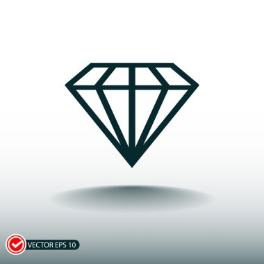 Elmas düz tasarım simgesi 