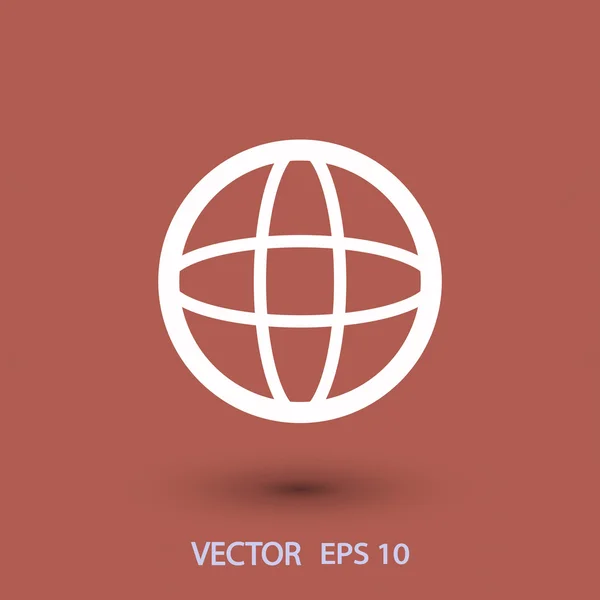 Globe Flat design Icon — Stock Vector