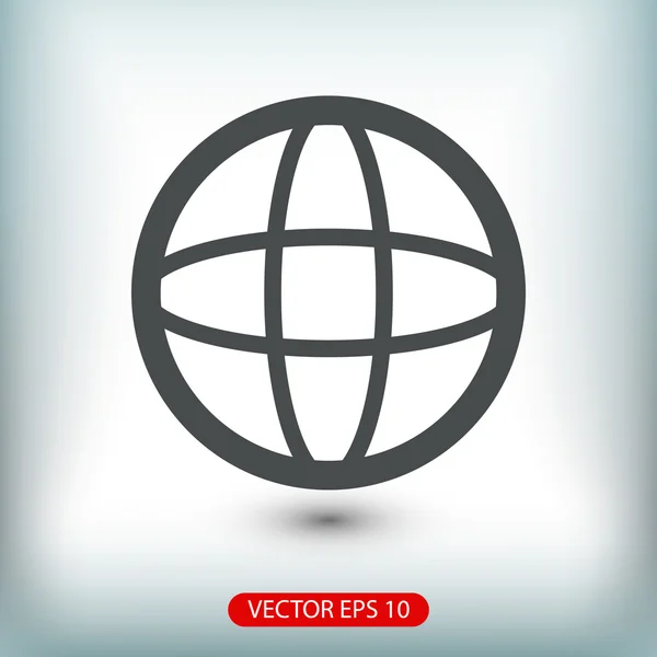 Globo icona di design piatto — Vettoriale Stock