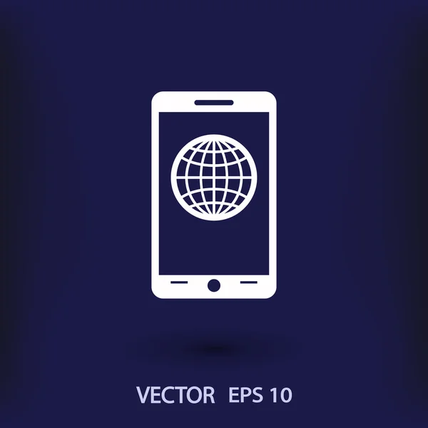 Smartphone móvil con icono globo — Archivo Imágenes Vectoriales