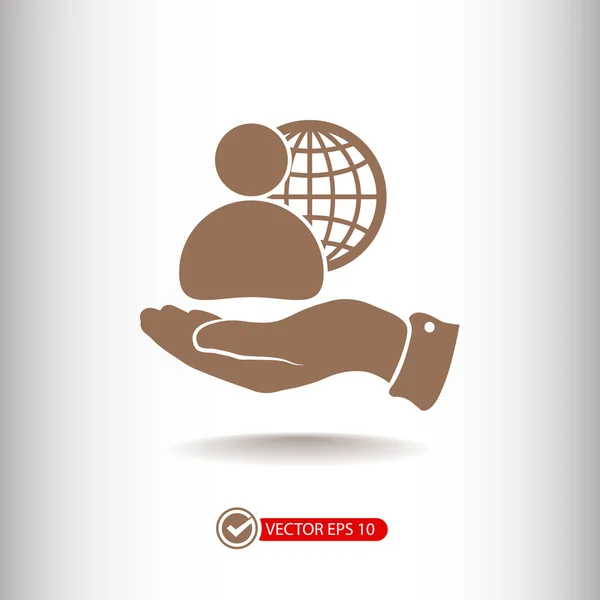 Negocios globales, icono del hombre de negocios — Archivo Imágenes Vectoriales