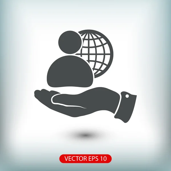 Wereldwijde business, business man pictogram — Stockvector