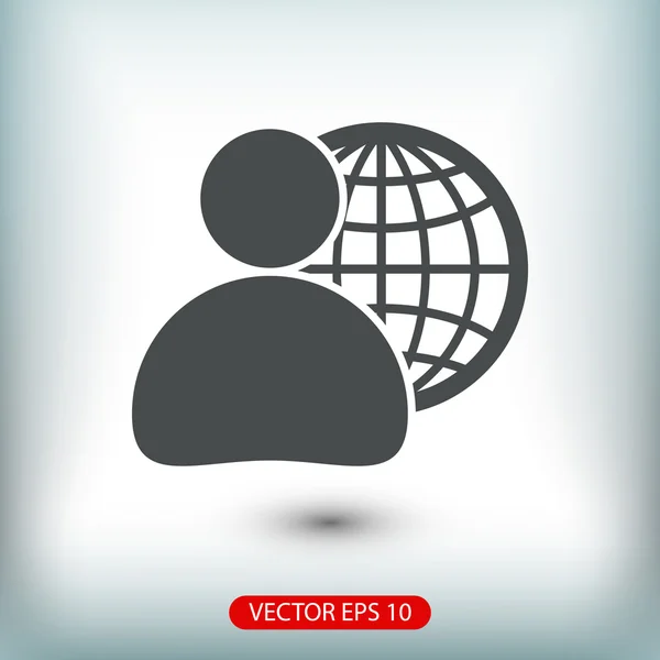 Global business, business man icon — Stock Vector