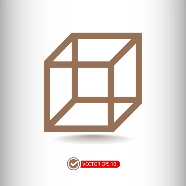Icône de design plat cube — Image vectorielle