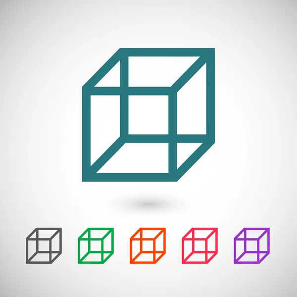 Cubo icono de diseño plano — Vector de stock