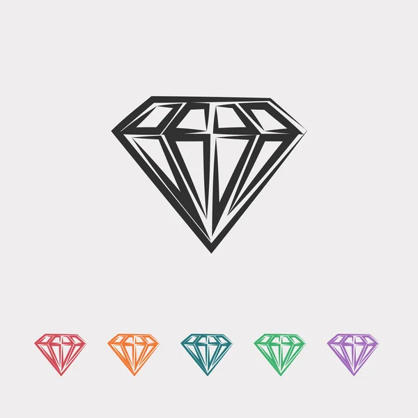 Diamante icono de diseño plano — Vector de stock