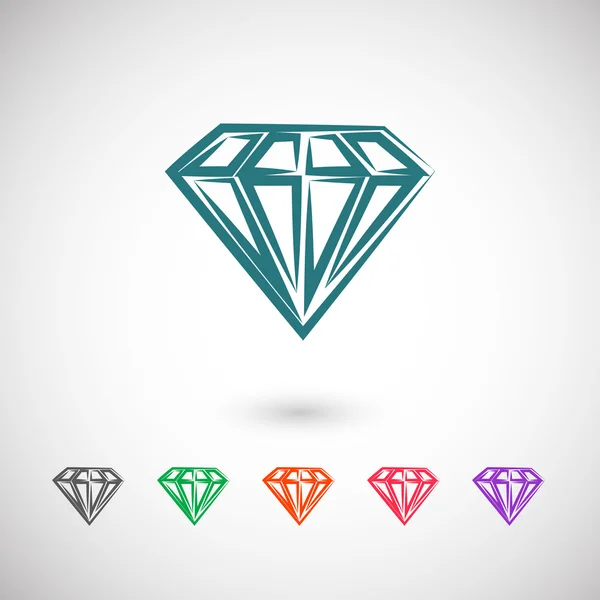 Diamant platte ontwerp pictogram — Stockvector