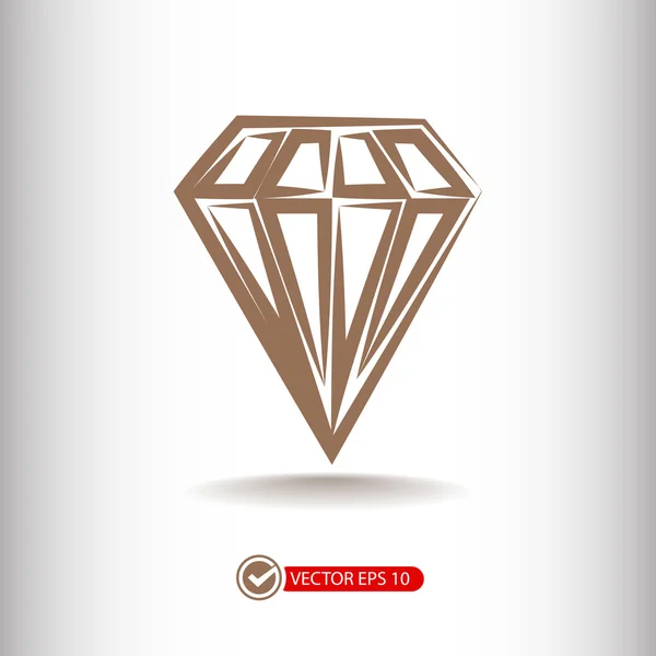 Diamond plochý design ikony — Stockový vektor