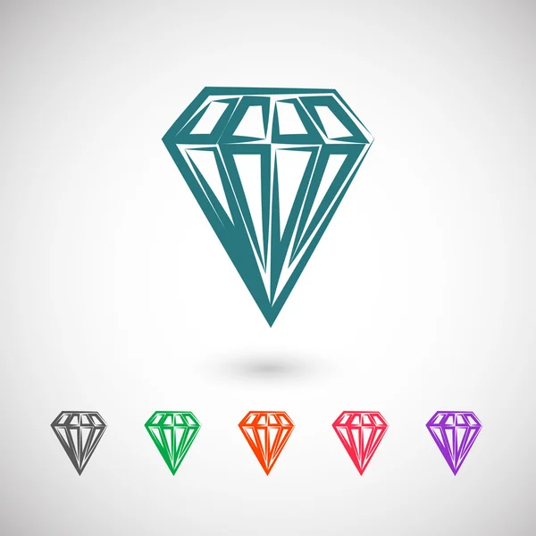 Diamant platte ontwerp pictogram — Stockvector