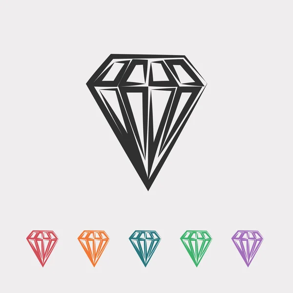 Diamant platte ontwerp pictogram — Stockvector