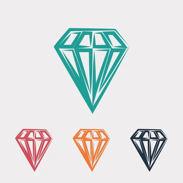 Diamant platte ontwerp pictogram — Stockvector