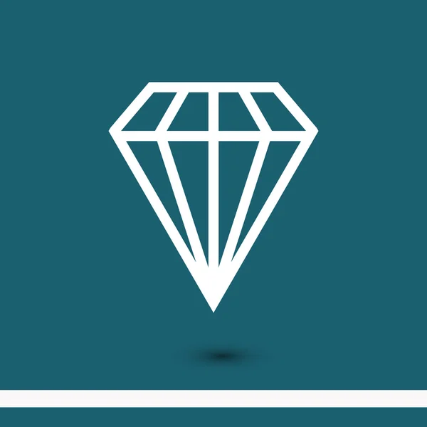 Diamant platte ontwerp pictogram — Stockvector