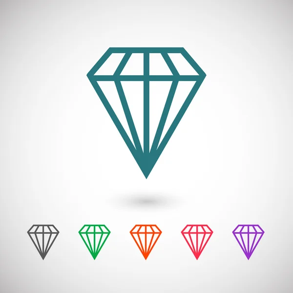 Diamante icono de diseño plano — Vector de stock