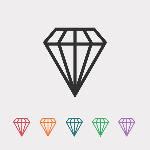 Diamant platte ontwerp pictogram — Stockvector