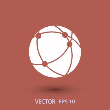 Küresel teknoloji ya da sosyal ağ simgesini