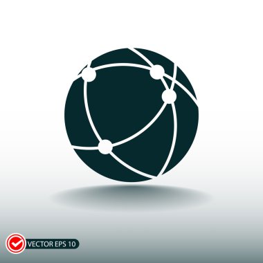 Küresel teknoloji ya da sosyal ağ simgesini 