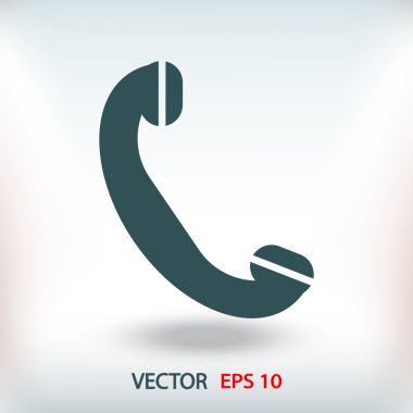 telefon, düz simgesi