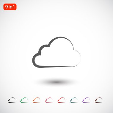 Bulut düz tasarım simgesi