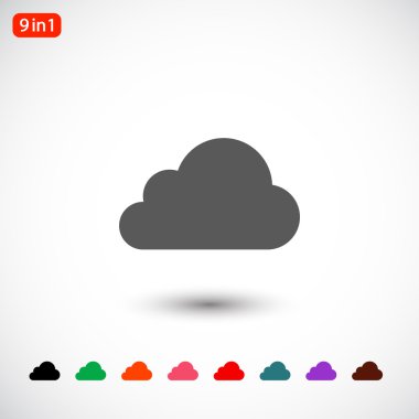 Bulut düz tasarım simgesi