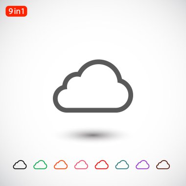 Bulut düz tasarım simgesi