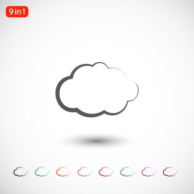 Bulut düz tasarım simgesi