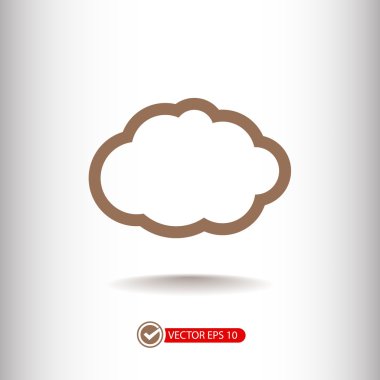 Bulut düz tasarım simgesi