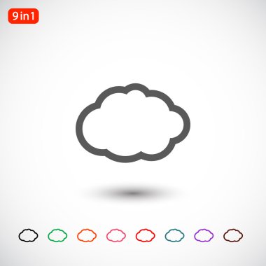 Bulut düz tasarım simgesi