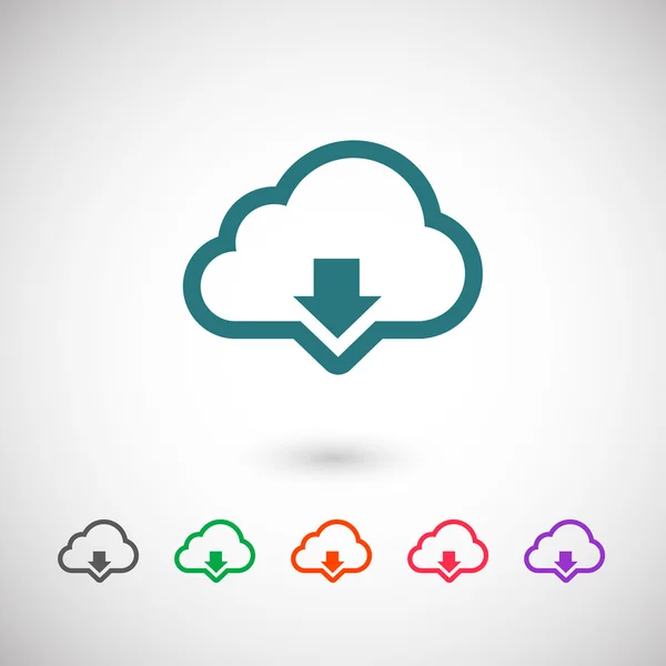 Cloud computing download pictogram — Stockvector