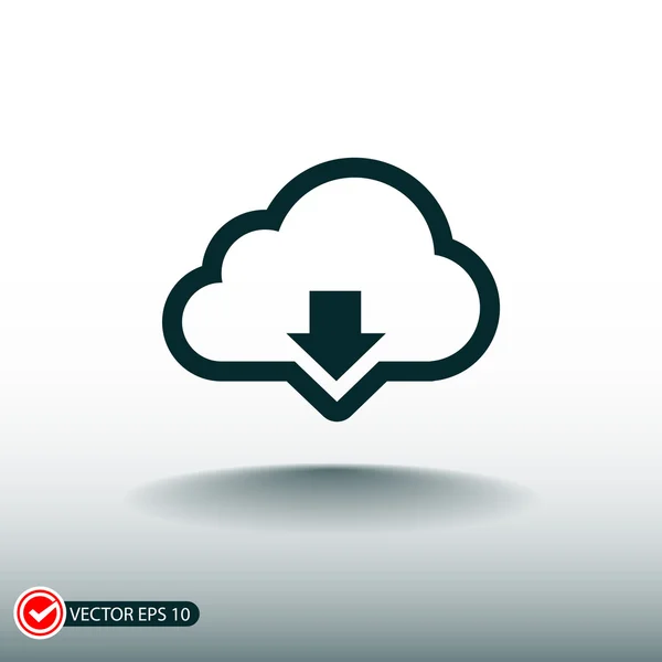 Cloud computing download icon — Stock Vector