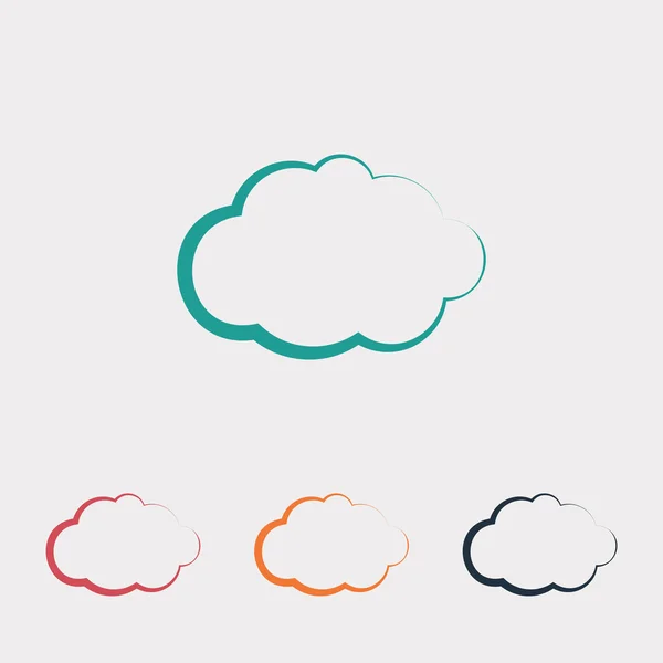 Σύννεφο επίπεδη σχεδίαση εικονίδιο — Διανυσματικό Αρχείο
