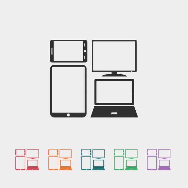 Aantal elektronische apparaten pictogram — Stockvector