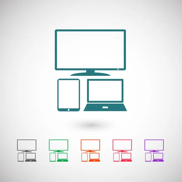 Aantal elektronische apparaten pictogram — Stockvector